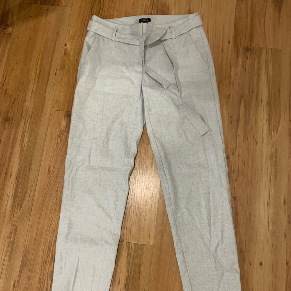 LOFT linen pants with tie waist